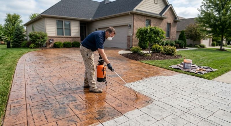 Concrete Driveway Refinishing in Frisco, TX