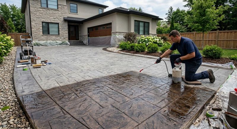 Concrete Driveway Staining in Dallas, TX