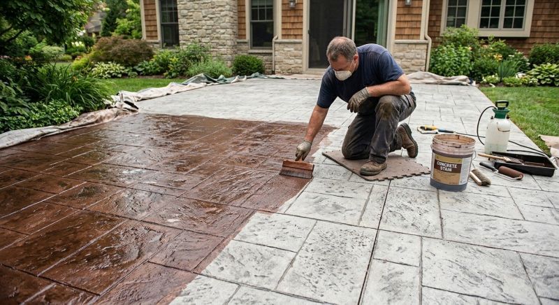 Stamped Concrete Staining in Dallas, TX